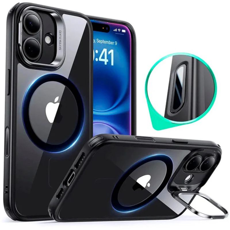Husa pentru iPhone 16 - ESR Classic Hybrid HaloLock Kickstand - Clear Black