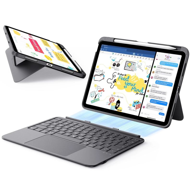 Husa pentru iPad Air 4 (2020) / Air 5 (2022) / Air 11 (2024) / Air 11 (2025) / Air 11 (2026) - ESR Flex Keyboard Case - Dark Gray