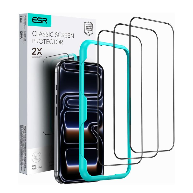 Folie pentru iPhone 17 Pro (set 3) - ESR Tempered Glass - Black