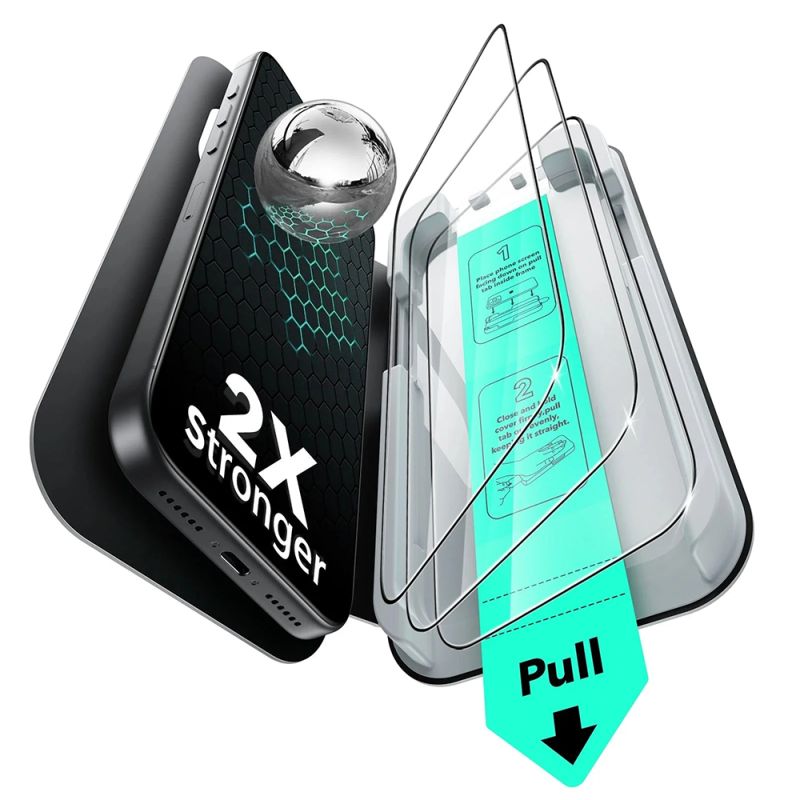 Folie pentru iPhone 17 Air (set 3) - ESR Tempered Glass UltraFit - Black