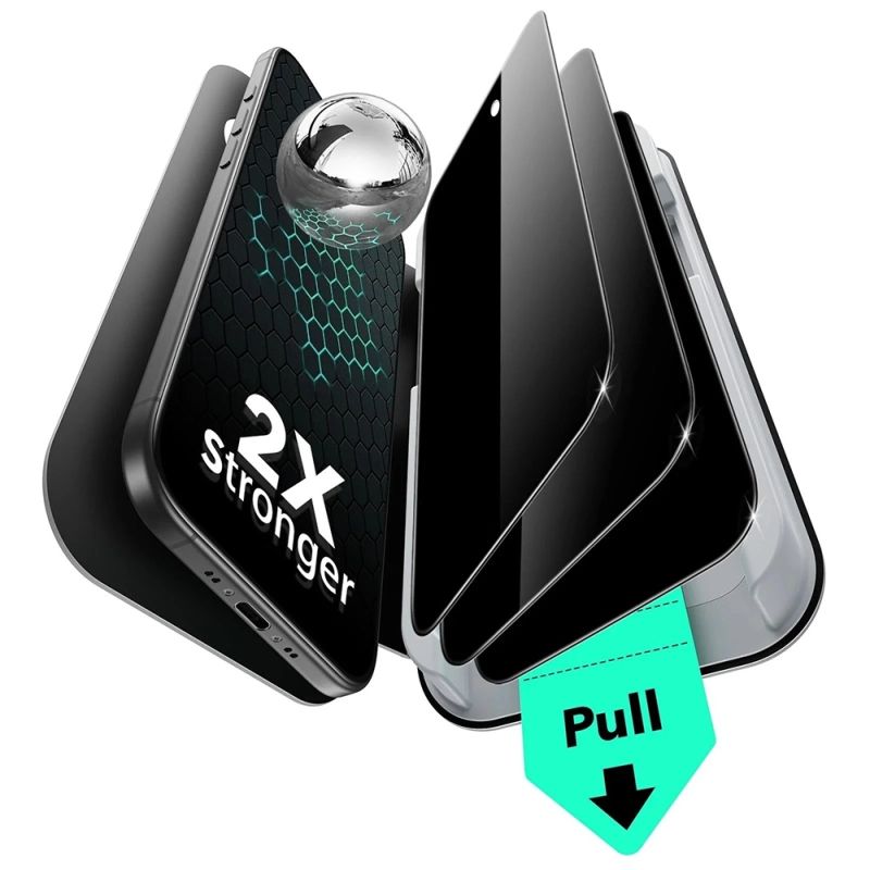 Folie pentru iPhone 17 Air (set 3) - ESR Privacy Tempered Glass UltraFit - Black