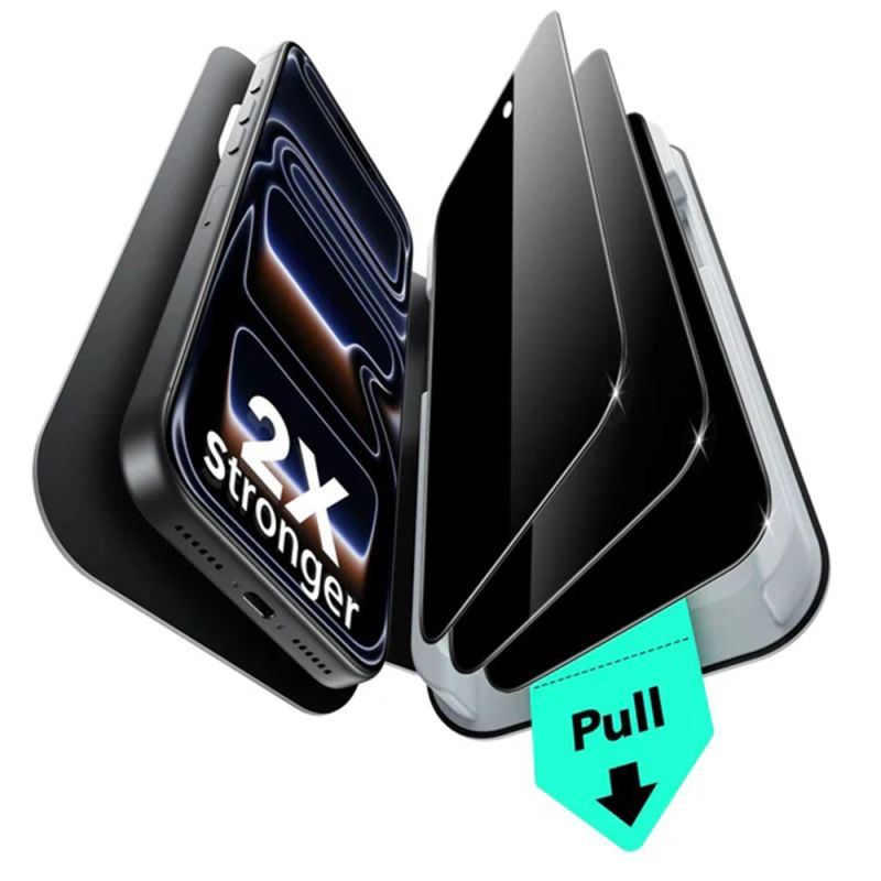 Folie pentru iPhone 17 Pro (set 3) - ESR Privacy Tempered Glass UltraFit - Black