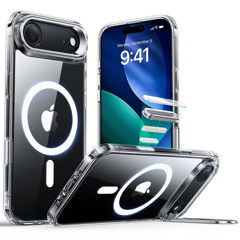 Husa pentru iPhone 17 Air - ESR Classic Hybrid HaloLock Kickstand - Clear
