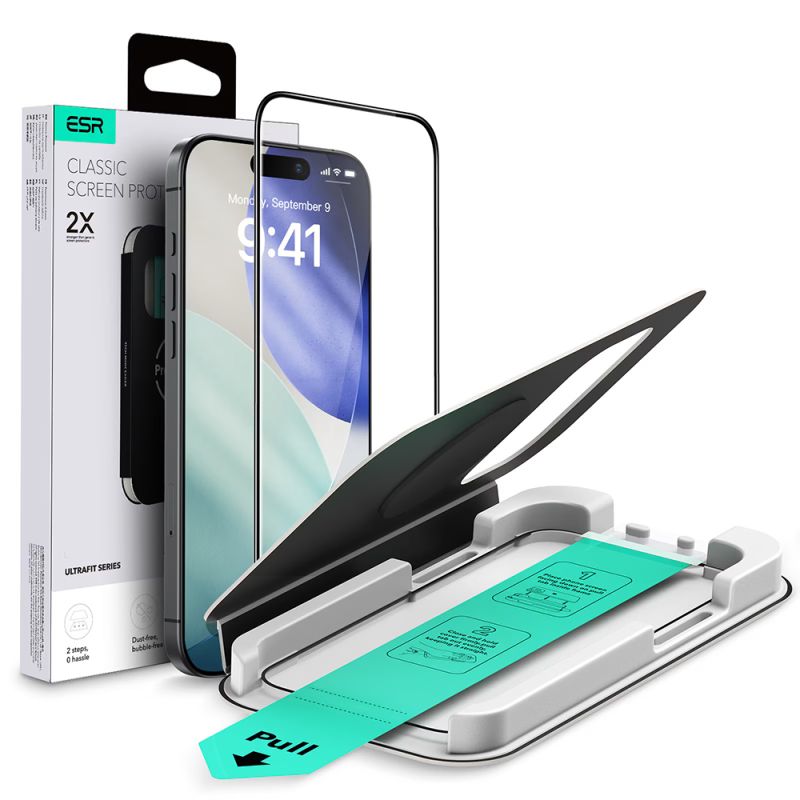 Folie pentru iPhone 17 Pro - ESR Tempered Glass UltraFit - Black