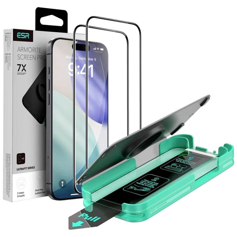 Folie pentru iPhone 17 Pro Max (set 2) - ESR Armorite Screen Protector UltraFit - Black