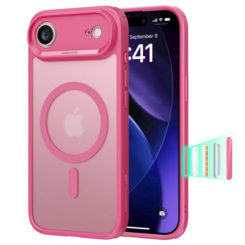 Husa pentru iPhone 17 Air - ESR Classic Hybrid HaloLock - Frosted Pink