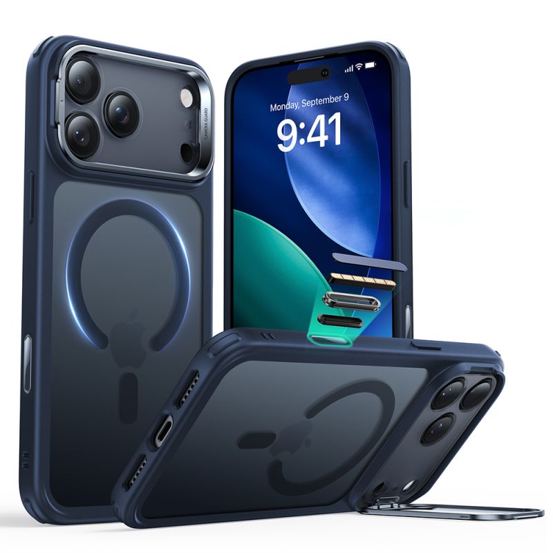 Husa pentru iPhone 17 Pro Max - ESR Classic Hybrid HaloLock Kickstand - Frosted Blue