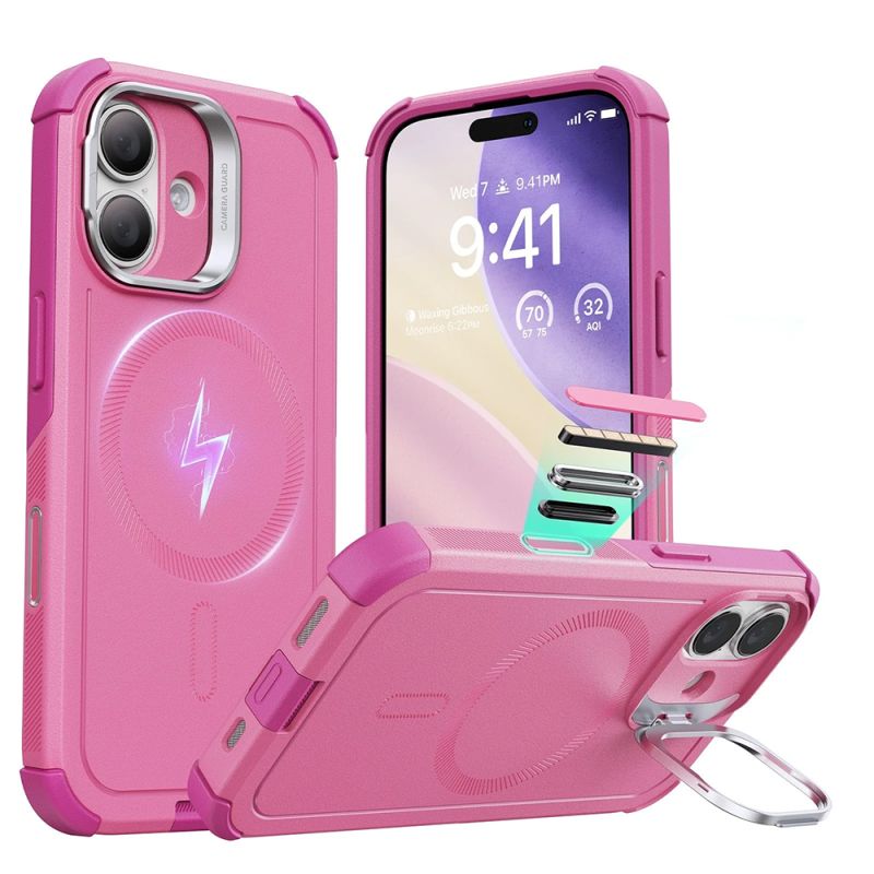 Husa pentru iPhone 17 - ESR Cyber Armor Kickstand - Pink