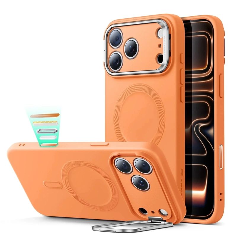 Husa pentru iPhone 17 Pro Max - ESR Cloud Soft HaloLock Kickstand - Orange
