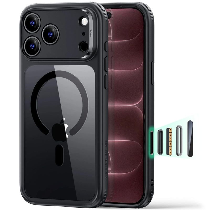 Husa pentru iPhone 18 Pro / iPhone 17 Pro - ESR Classic Hybrid HaloLock - Clear Black