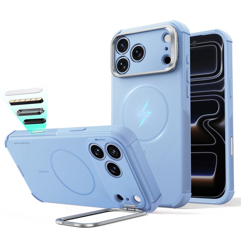 Husa pentru iPhone 18 Pro Max / iPhone 17 Pro Max - ESR Cyber Armor Kickstand - Light Blue