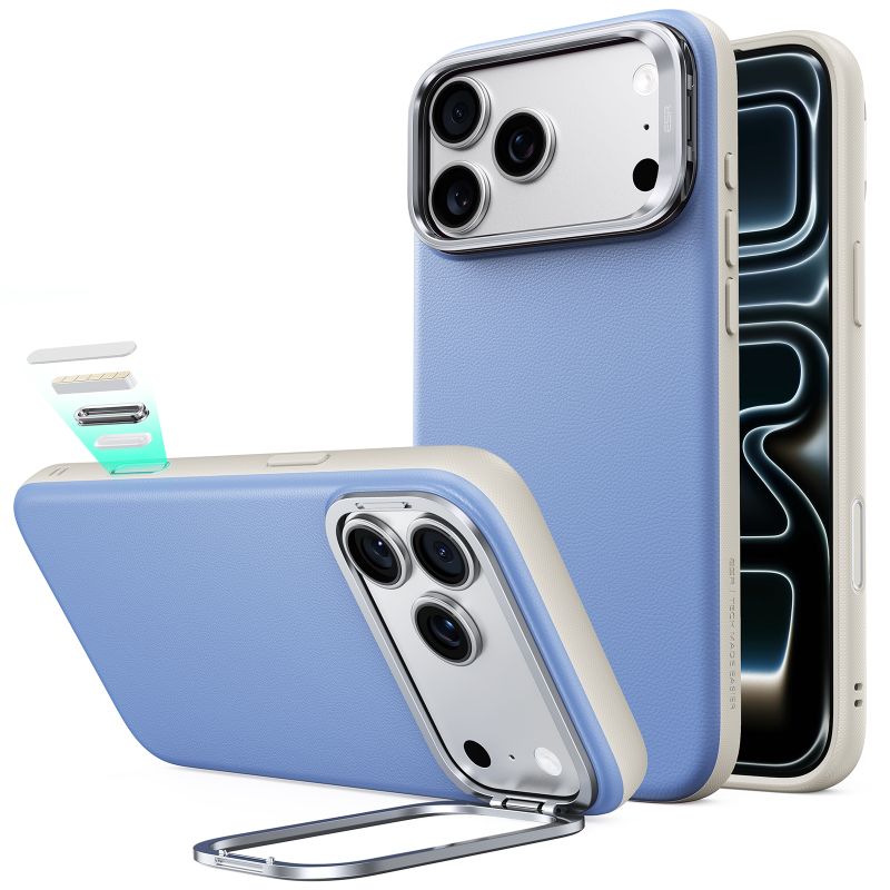 Husa pentru iPhone 18 Pro / iPhone 17 Pro - ESR Atelier Magnetic Kickstand - Light Blue