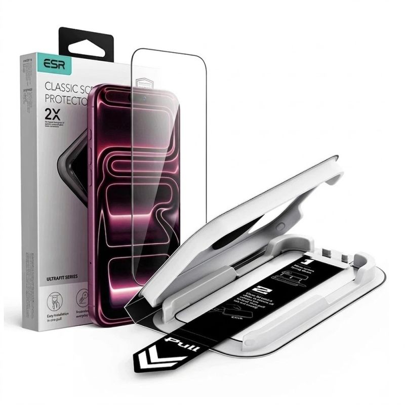 Folie pentru iPhone 18 Pro / iPhone 17 Pro - ESR Tempered Glass UltraFit Classic - Black