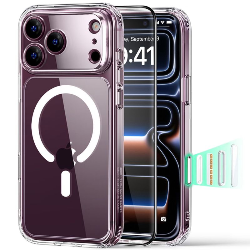 Husa pentru iPhone 18 Pro Max / iPhone 17 Pro Max + Folie - ESR Classic Hybrid HaloLock - Clear