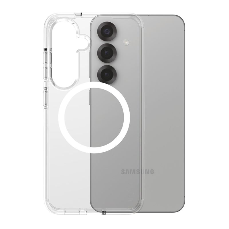 Husa pentru Samsung Galaxy S25 - PanzerGlass® CARE Flagship Urban Combat White Qi Compatible - Clear