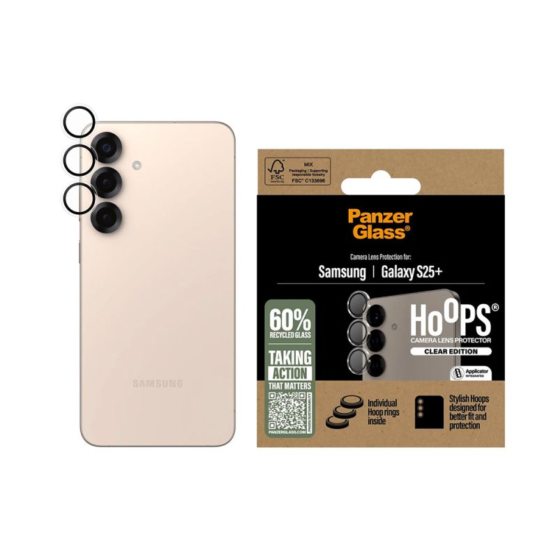 Folie Camera pentru Samsung Galaxy S25 Plus - PanzerGlass® Hoops® Series - Transparent
