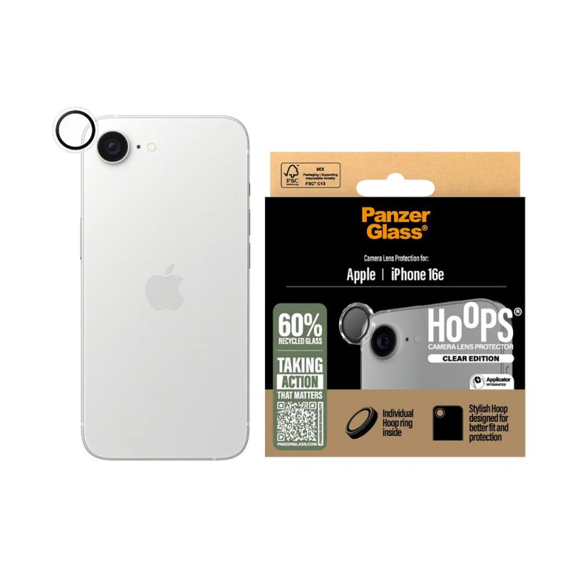 Folie Camera pentru iPhone 16e / iPhone 17e - PanzerGlass® Hoops® Series - Transparent