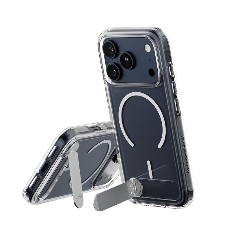 Husa pentru iPhone 17 Pro - PanzerGlass® CARE Feature Kickstand MagSafe - Clear