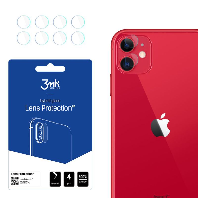 Folie pentru iPhone 11 (set 4) - 3mk Lens Protection - Clear