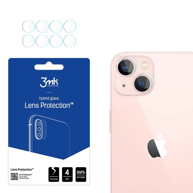 Folie pentru iPhone 14 (set 4) - 3mk Lens Protection - Clear