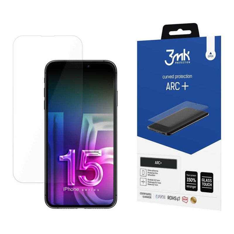 Folie pentru iPhone 15 - 3mk ARC+ Protective Film - Clear
