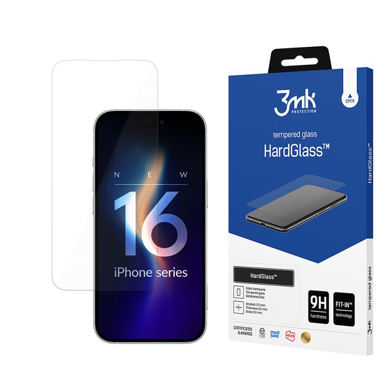 Folie pentru iPhone 16 Pro Max - 3mk HardGlass Tempered Screen Protector - Clear