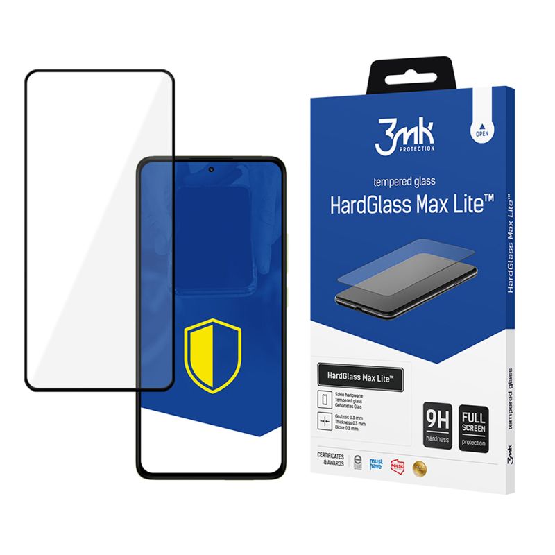 Folie pentru Xiaomi Redmi Note 14 Pro 4G / 14 Pro 5G / 14 Pro+ 5G - 3mk HardGlass Max Lite Tempered Screen Protector - Black