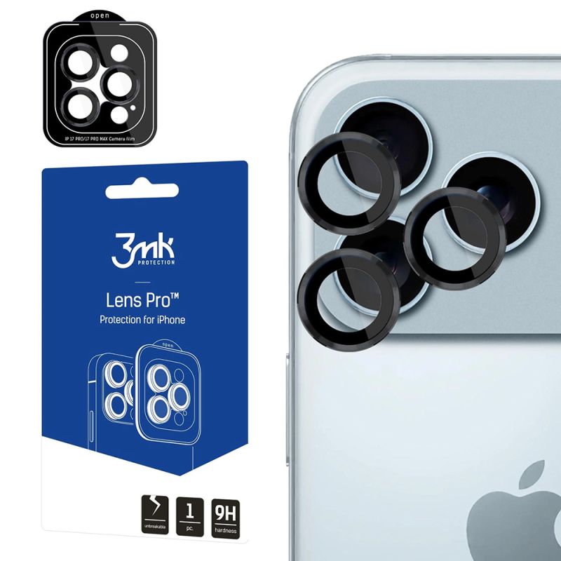 Folie pentru iPhone 17 Pro / iPhone 17 Pro Max - 3mk Lens Protection Pro - Black