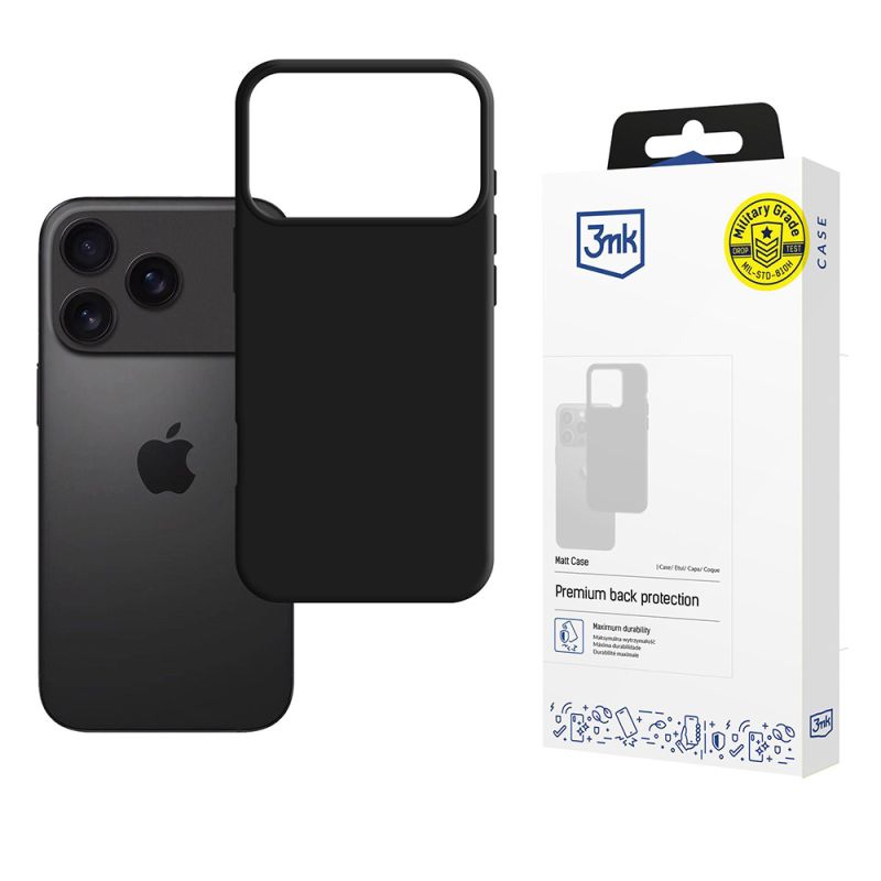 Husa pentru iPhone 18 Pro Max / iPhone 17 Pro Max - 3mk Matt Case - Black
