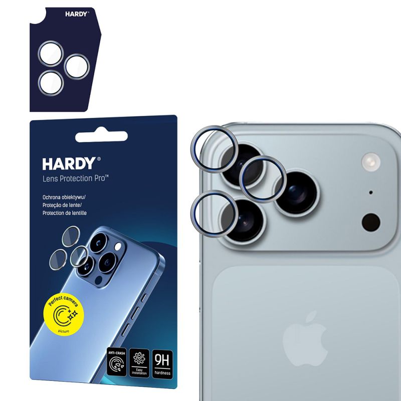Folie pentru iPhone 17 Pro / iPhone 17 Pro Max - 3mk Hardy Lens Protection Pro - Titanium Gray