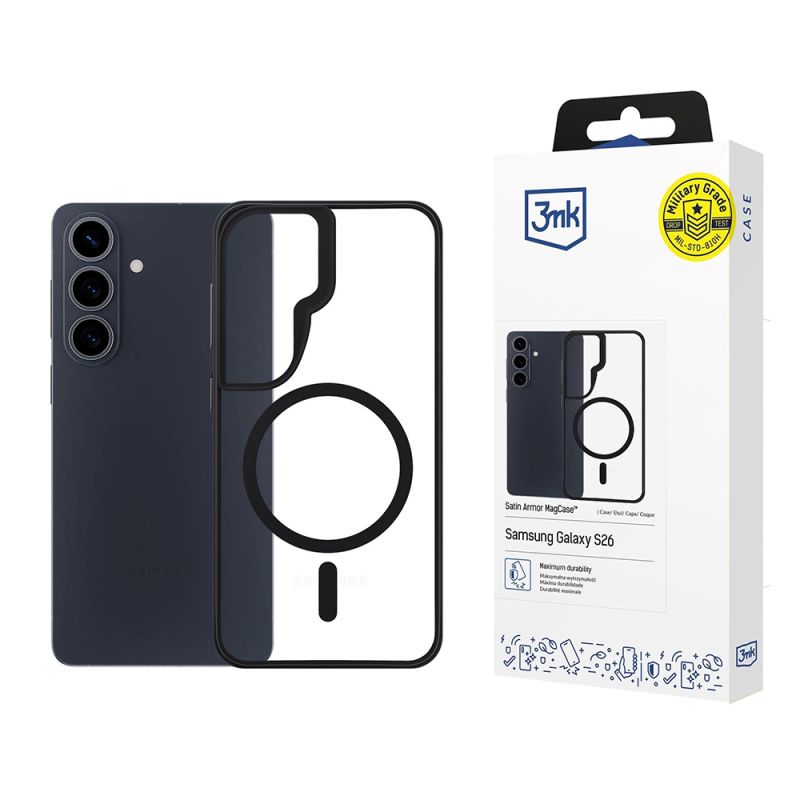 Husa pentru Samsung Galaxy S26 Plus - 3mk Satin Armor MagCase - Transparent