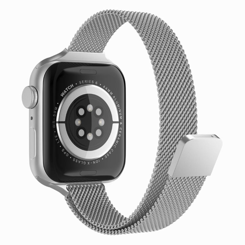 Curea pentru Apple Watch 1/2/3/4/5/6/7/8/9/10/11/12/SE/SE 2/SE 3 (38/40/41/42mm) - Techsuit Watchband (W034) - Silver