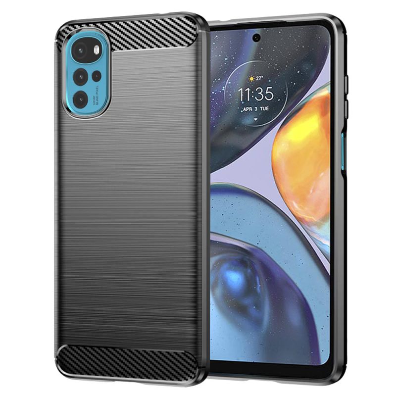 Husa pentru Motorola Moto G22 - Techsuit Carbon Silicone - Black