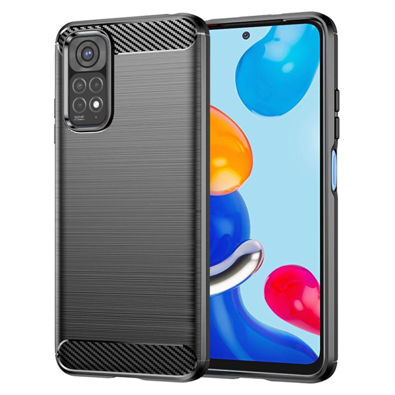 Husa pentru Xiaomi Redmi Note 11 / Note 11S - Techsuit Carbon Silicone - Black