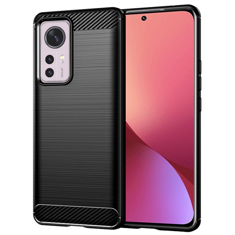 Husa pentru Xiaomi 12 / 12X - Techsuit Carbon Silicone - Black