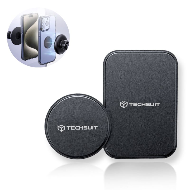 Placute Metalice pentru Telefon (set 2) - Techsuit (MP02) - Black