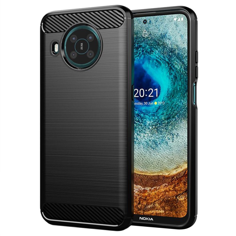 Husa pentru Nokia X10 / X20 - Techsuit Carbon Silicone - Black