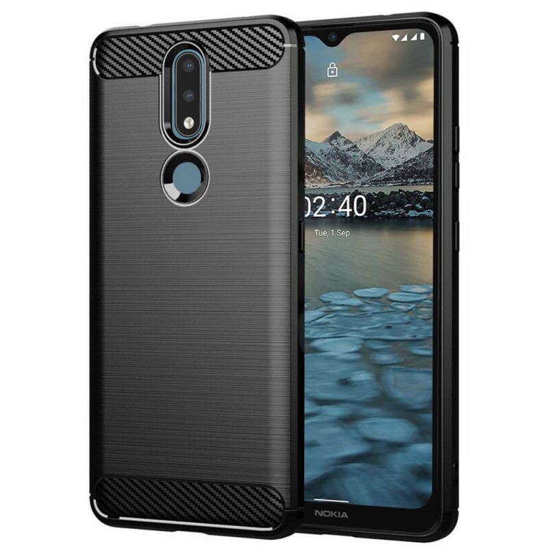 Husa pentru Nokia 2.4 - Techsuit Carbon Silicone - Black