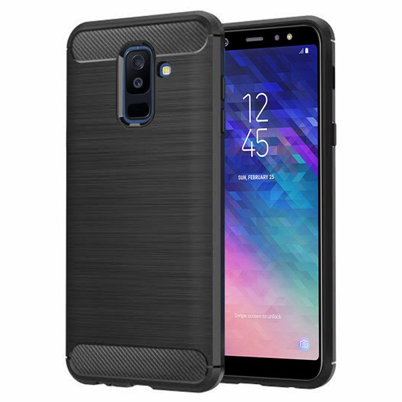 Husa pentru Samsung Galaxy A6 Plus 2018 - Techsuit Carbon Silicone - Black