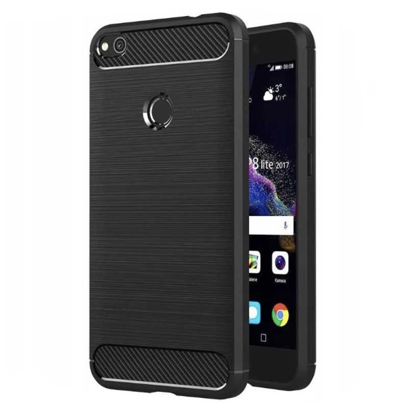 Husa pentru Huawei P9 Lite 2017 / P8 Lite 2017 - Techsuit Carbon Silicone - Black