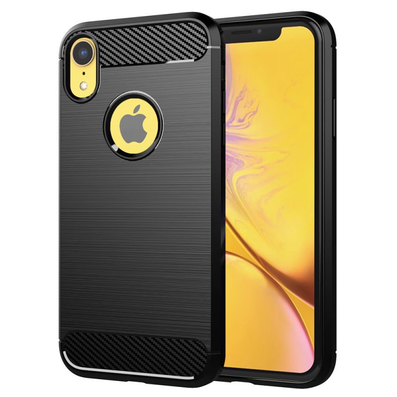 Husa pentru iPhone XR - Techsuit Carbon Silicone - Black