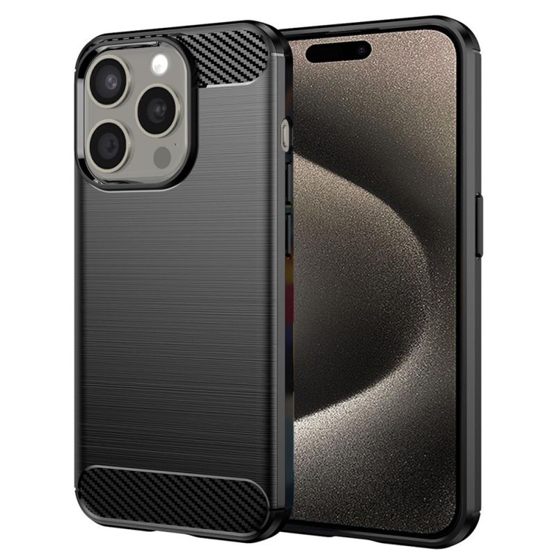 Husa pentru iPhone 15 Pro Max - Techsuit Carbon Silicone - Black
