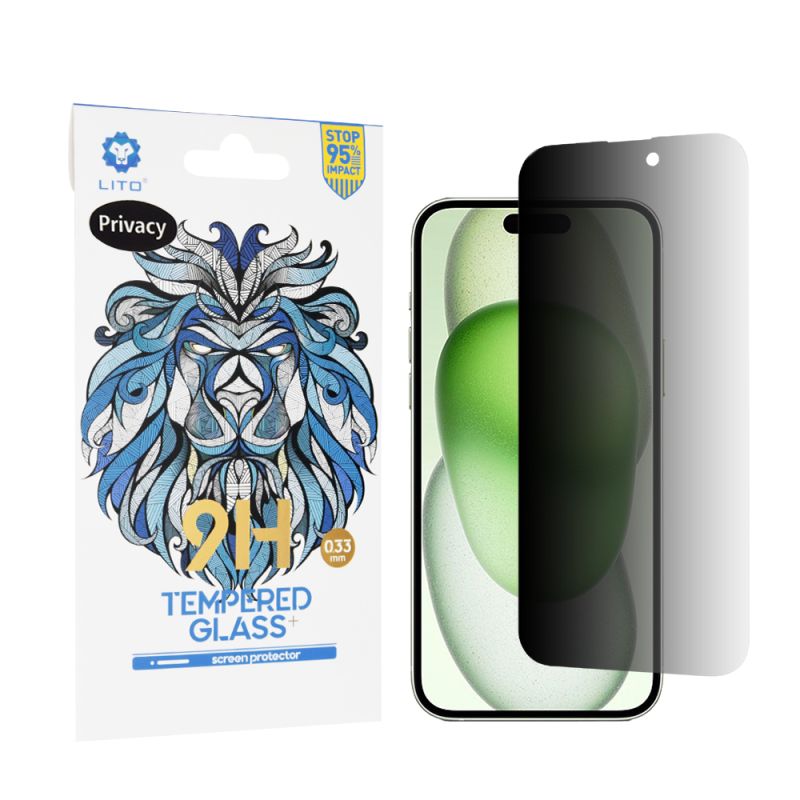Folie pentru iPhone 15 Plus - Lito 2.5D Classic Glass - Privacy