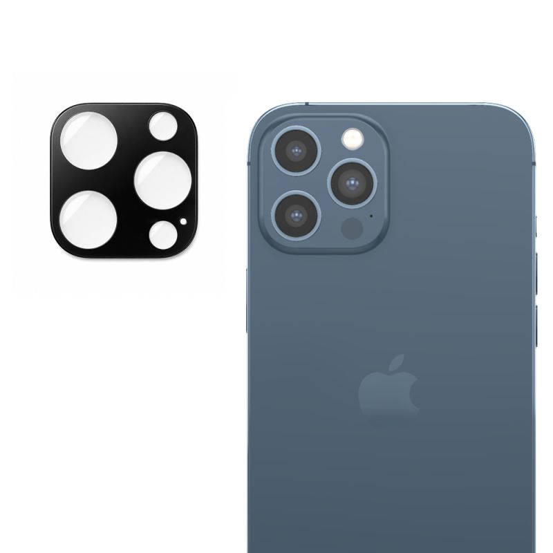Folie Camera pentru iPhone 12 Pro Max - Techsuit Full Camera Glass - Black