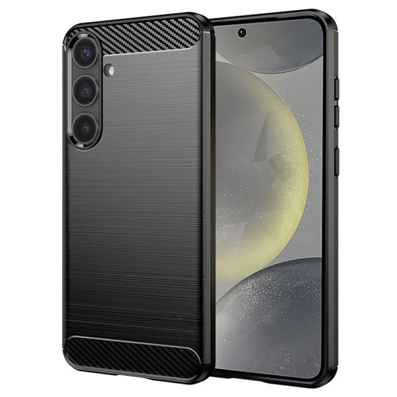 Husa pentru Samsung Galaxy S24 - Techsuit Carbon Silicone - Black