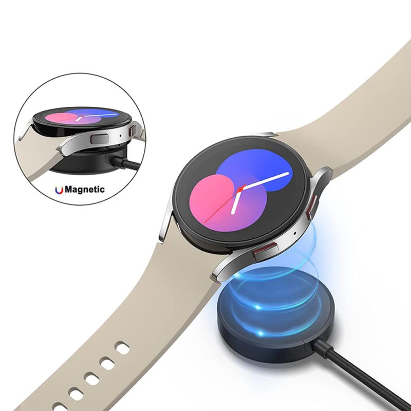 Incarcator pentru Samsung Galaxy Watch 3/4/5/6/8, USB, 2.5W, Carcasa PC - Techsuit (TSC11) - Black