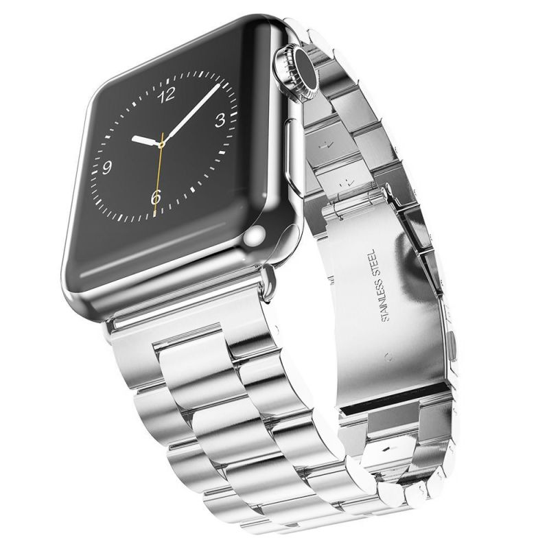 Curea pentru Apple Watch 1/2/3/4/5/6/7/8/9/10/11/12/SE/SE 2/SE 3 (38/40/41/42mm) - Techsuit Watchband (W036) - Silver