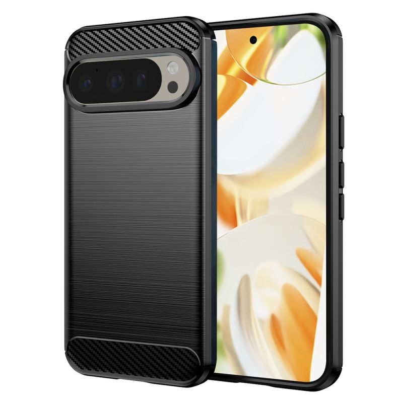 Husa pentru Google Pixel 9 Pro / 9 - Techsuit Carbon Silicone - Black