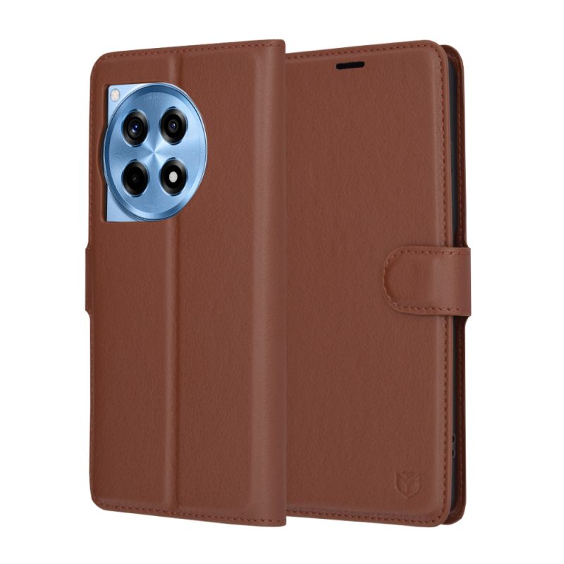 Husa pentru OnePlus 12R - Techsuit Leather Folio - Brown