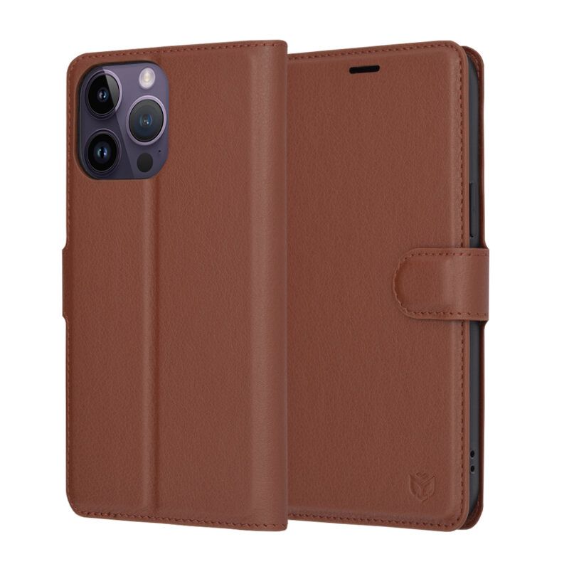 Husa pentru iPhone 14 Pro Max - Techsuit Leather Folio - Brown